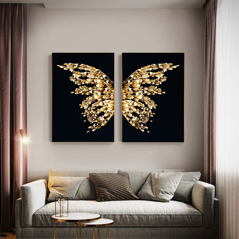 Golden Butterfly Abstracte Poster